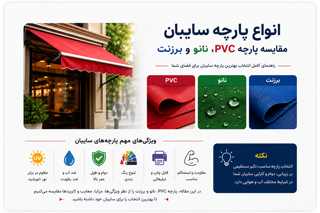 انواع پارچه سایبان؛ مقایسه پارچه PVC، نانو و برزنت